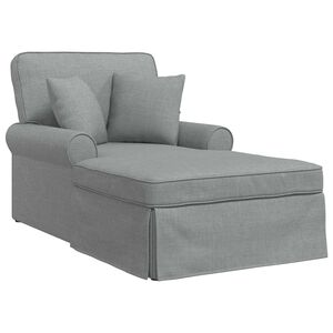 vidaXL Chaise Lounge met Rok 3 st Lichtgrijs Stof 91 x 157 x 91 cm