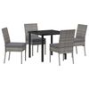 vidaXL Tuin eettafelset 5 st Grijs Gepoedercoat staal