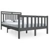 vidaXL Bedframe massief hout grijs 135x190 cm
