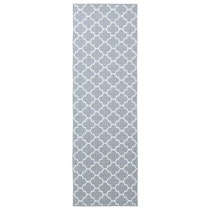 vidaXL Vloerkleedloper ORIZ 1150 gsm Grijs en Wit 100% polyestervilt