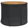 vidaXL 3-delige Loungeset halfrond poly rattan zwart
