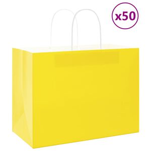 vidaXL Papieren zakken 50 st met hengsels 32x17x25 cm geel