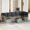 vidaXL Tuin Sofa Set met kussen 8 pcs Licht Grijs en Donker Grijs