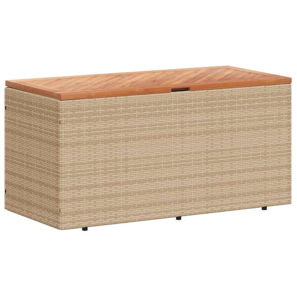 vidaXL Tuinbox 110x50x54 cm poly rattan en acaciahout beige