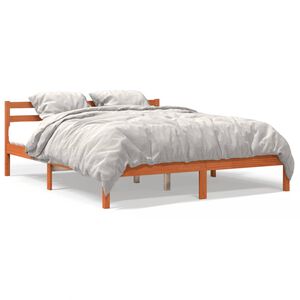 vidaXL Bedframe zonder matras massief grenenhout wasbruin 180x200 cm