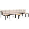 vidaXL 5-delige Loungeset met kussens gepoedercoat staal zwart