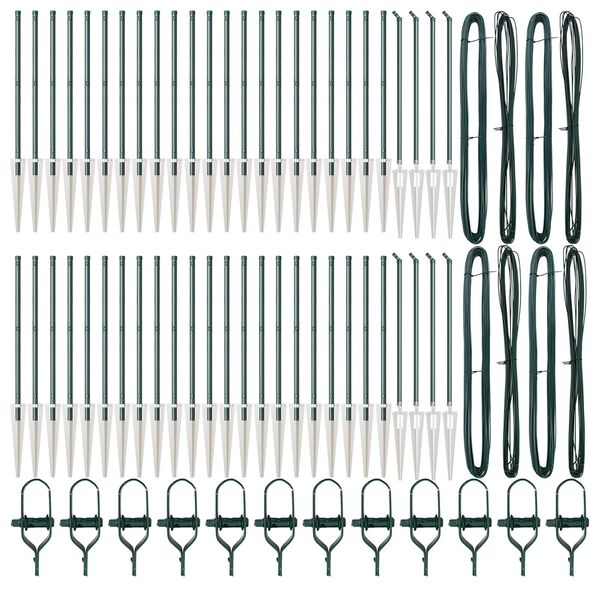 vidaXL Hek Post Anders 52 pcs Grijs 3,2 x 3,2 x 60 cm Staal