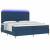 vidaXL LED Box Spring Bed met matras Blauw 200 x 200 cm Stof