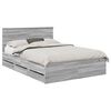 vidaXL Bedframe met lade Grijs Sonoma 150 x 200 cm Ingenieurshout