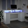 vidaXL Bureau met LED-verlichting 160x55x91 cm bewerkt hout wit