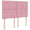 vidaXL Boxspring met matras fluweel roze 160x200 cm