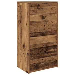 vidaXL Dressoir met 6 lades 50x34x96 cm bewerkt hout oud houtkleurig