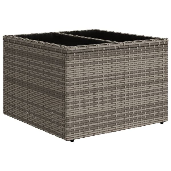 vidaXL 2-delige Loungeset met kussens poly rattan en glas grijs