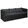 vidaXL 4-delige Loungeset poly rattan zwart en grijs