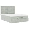 vidaXL Ottoman bed met matrassen 140x200cm fluweel lichtgrijs