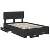vidaXL Bedframe met hoofdeinde Zwart 135 x 190 cm Bewerkt hout