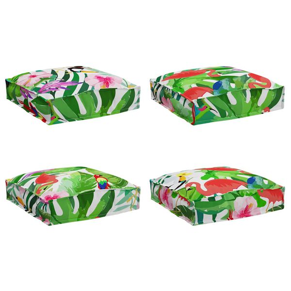 vidaXL Kussen Bloemen 4 pcs Multikleur 40 x 40 x 8 cm Oxford Stof