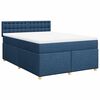 vidaXL Boxspring met matras stof blauw 140x190 cm