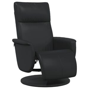 vidaXL Fauteuil verstelbaar met voetensteun kunstleer zwart