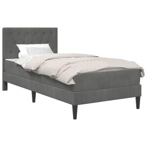 vidaXL Bedframe met matras Donkergrijs 80 x 200 cm Fluweel