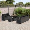 vidaXL Tuin Sofa Set met kussen 10 pcs Zwart Poly riet
