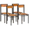 vidaXL Eetkamerstoelen 4 st massief acaciahout