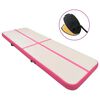 vidaXL Gymnastiekmat met pomp opblaasbaar 800x100x20 cm PVC roze