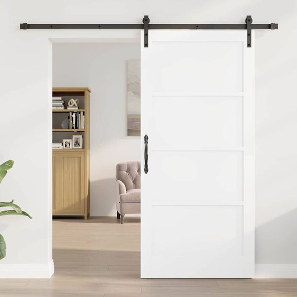 vidaXL Schuifdeur Wit 93 x 202 cm Massief grenenhout