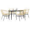 vidaXL 5-delige Tuinset poly rattan glas bruin