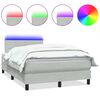 vidaXL Boxspring met matras en LED fluweel roze 90x220 cm