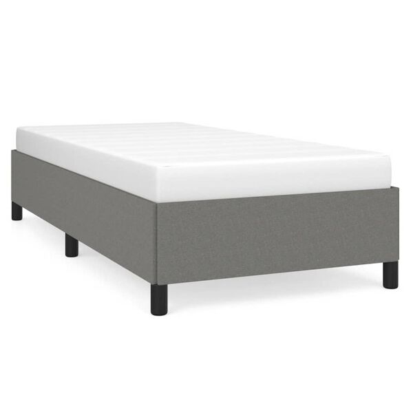 vidaXL Bedframe zonder matras 80x200 cm stof donkergrijs