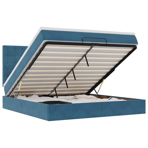 vidaXL Ottoman bed met matrassen en LED's 180x200cm fluweel