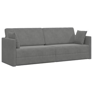 vidaXL Vloerslaapbank Donkergrijs 213 x 70 x 77 cm Fluweel