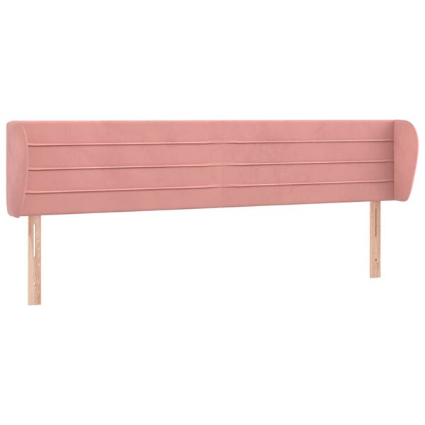 vidaXL Hoofdbord met randen 163x23x78/88 cm fluweel roze