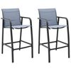 vidaXL Tuinbarstoelen 2 st textileen grijs