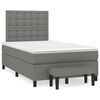 vidaXL Boxspring met matras stof donkergrijs 120x200 cm