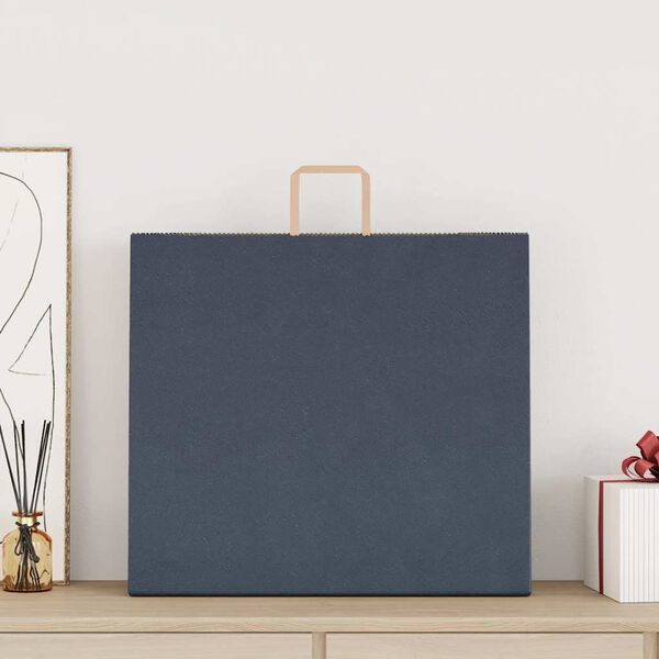 vidaXL Papieren zakken 50 st met hengsels 54x15x49 cm blauw