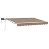 vidaXL Handmatige Luifelhouder met LED's Taupe 4,5 &times; 3,5 m