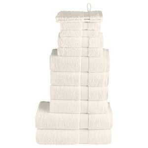 vidaXL 12-delige Handdoekenset SOLUND 600 g/m&sup2; cr&egrave;mekleurig