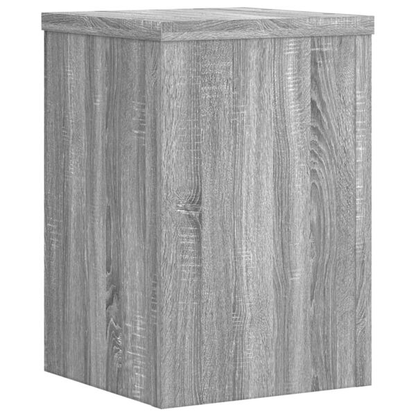 vidaXL Plantenstandaards 2 st 25x25x35 cm bewerkt hout grijs sonoma