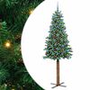 vidaXL Slanke Kerstboom Groen 210 cm PVC en massief dennenhout