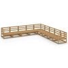 vidaXL 9-delige Loungeset massief grenenhout honingbruin