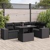 vidaXL 6-delige Loungeset met kussens poly rattan zwart