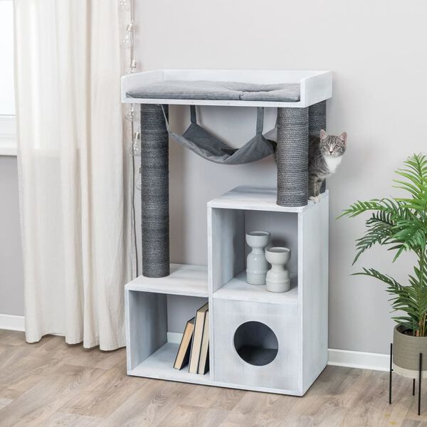 TRIXIE Kattenmeubel met een schap 72x38x110 cm grijs