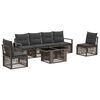 vidaXL Tuinbankenset 7 st Grijs en Donkergrijs poly rattan