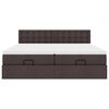 vidaXL Ottoman bed met matrassen 200x200cm stof donkerbruin