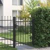 vidaXL Hekpoort BOXTEL enkele deur met gebogen bovenzijde staal 1x1,2 m zwart