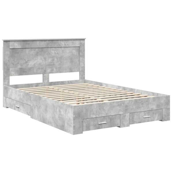 vidaXL Bedframe met lade met hoofdeinde met opslag Bewerkt hout