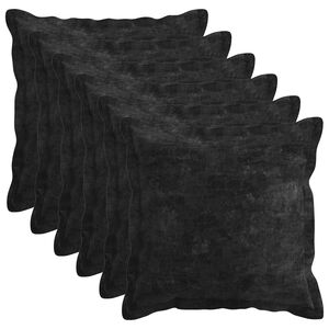 vidaXL Kussensloop 6 st HOUTEN Antraciet 30 x 30 cm Chenille Stof