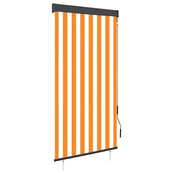 vidaXL Rolgordijn voor buiten 80x250 cm wit en oranje